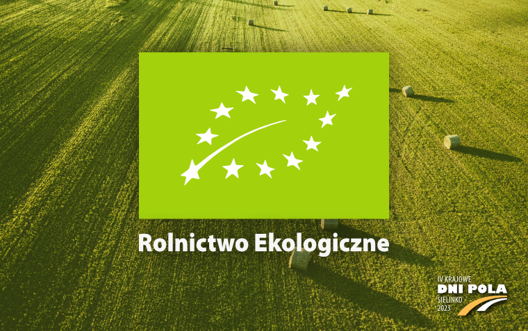 Na zdjęciu europejskie logo produkcji ekologicznej czyli flaga unii europejskiej oraz liść